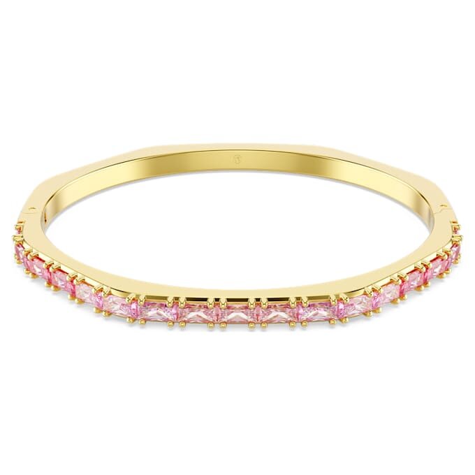 Brazalete Matrix con corte baguette, forma octogonal, rosa, chapado en tono dorado Brazalete Matrix con corte baguette, forma octogonal, rosa, chapado en tono dorado