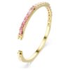 Brazalete Matrix con corte baguette, forma octogonal, rosa, chapado en tono dorado Brazalete Matrix con corte baguette, forma octogonal, rosa, chapado en tono dorado