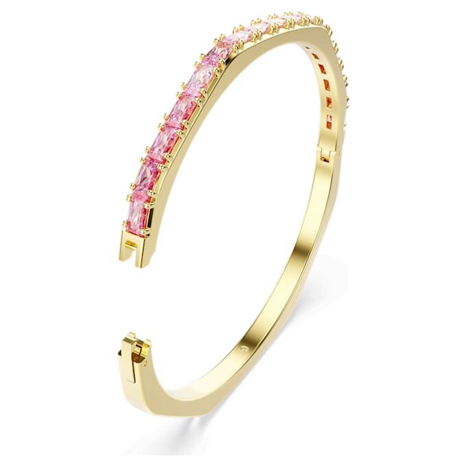 Brazalete Matrix con corte baguette, forma octogonal, rosa, chapado en tono dorado Brazalete Matrix con corte baguette, forma octogonal, rosa, chapado en tono dorado