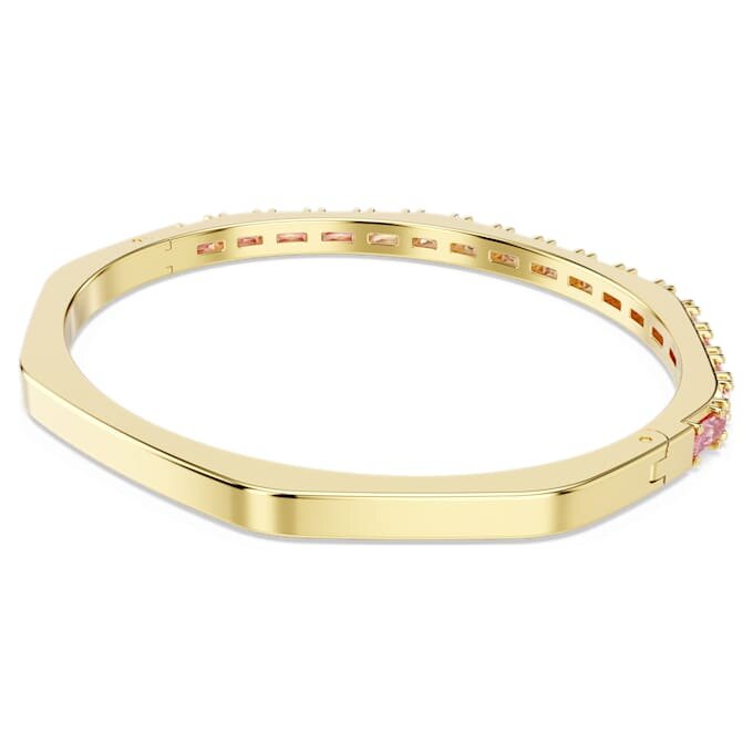 Brazalete Matrix con corte baguette, forma octogonal, rosa, chapado en tono dorado Brazalete Matrix con corte baguette, forma octogonal, rosa, chapado en tono dorado