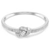 Brazalete Matrix con corte baguette, nudo, blanco, chapado en rodio Brazalete Matrix con corte baguette, nudo, blanco, chapado en rodio