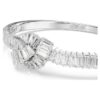Brazalete Matrix con corte baguette, nudo, blanco, chapado en rodio Brazalete Matrix con corte baguette, nudo, blanco, chapado en rodio