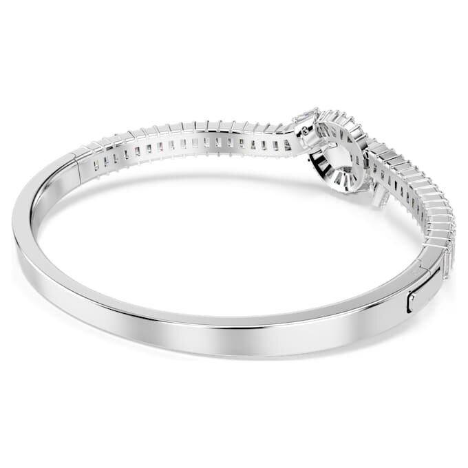 Brazalete Matrix con corte baguette, nudo, blanco, chapado en rodio Brazalete Matrix con corte baguette, nudo, blanco, chapado en rodio