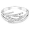Brazalete Matrix con cortes mixtos, blanco, chapado en rodio Brazalete Matrix con cortes mixtos, blanco, chapado en rodio