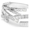 Brazalete Matrix con cortes mixtos, blanco, chapado en rodio Brazalete Matrix con cortes mixtos, blanco, chapado en rodio