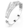 Brazalete Matrix con cortes mixtos, blanco, chapado en rodio Brazalete Matrix con cortes mixtos, blanco, chapado en rodio