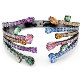 Brazalete Matrix con cortes mixtos, forma de ramo, multicolor, chapado en rutenio