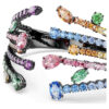 Brazalete Matrix con cortes mixtos, forma de ramo, multicolor, chapado en rutenio Brazalete Matrix con cortes mixtos, forma de ramo, multicolor, chapado en rutenio