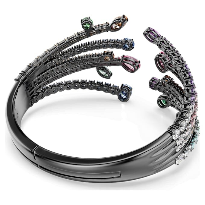 Brazalete Matrix con cortes mixtos, forma de ramo, multicolor, chapado en rutenio Brazalete Matrix con cortes mixtos, forma de ramo, multicolor, chapado en rutenio