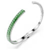 Brazalete Matrix con cortes mixtos, verde, chapado en rodio Brazalete Matrix con cortes mixtos, verde, chapado en rodio