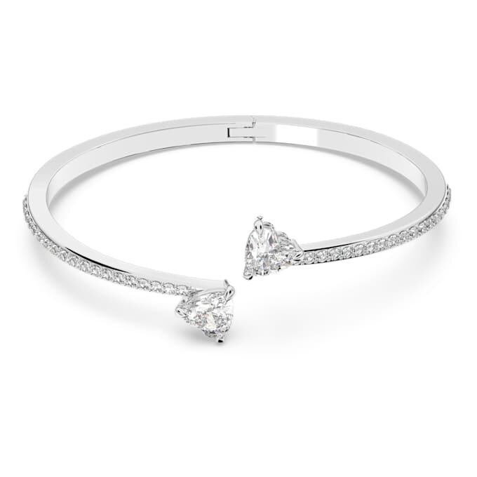 Brazalete Mesmera con corazón, blanco, chapado en rodio Brazalete Mesmera con corazón, blanco, chapado en rodio