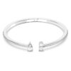 Brazalete Mesmera con cortes mixtos, blanco, chapado en rodio Brazalete Mesmera con cortes mixtos, blanco, chapado en rodio