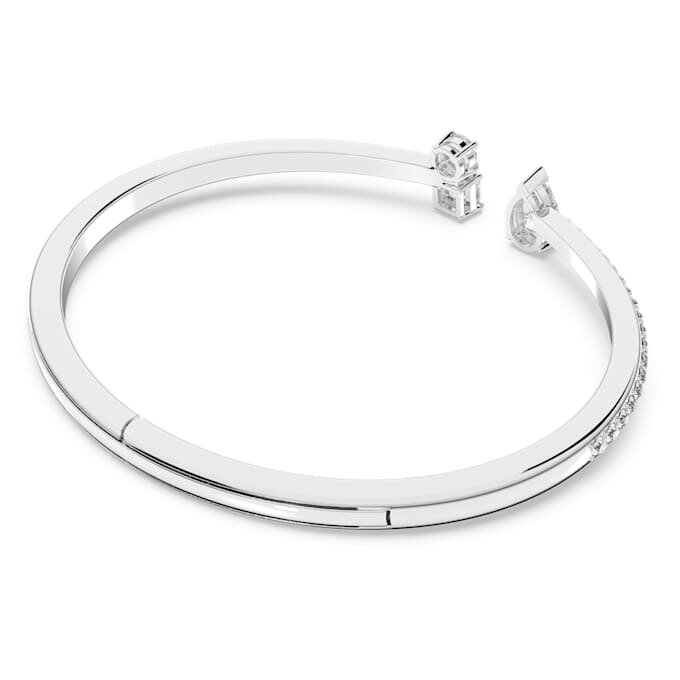 Brazalete Mesmera con cortes mixtos, blanco, chapado en rodio Brazalete Mesmera con cortes mixtos, blanco, chapado en rodio