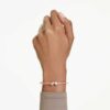 Brazalete Mesmera con cortes mixtos, blanco, chapado en tono oro rosa Brazalete Mesmera con cortes mixtos, blanco, chapado en tono oro rosa