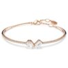 Brazalete Mesmera con cortes mixtos, blanco, chapado en tono oro rosa Brazalete Mesmera con cortes mixtos, blanco, chapado en tono oro rosa