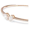 Brazalete Mesmera con cortes mixtos, blanco, chapado en tono oro rosa Brazalete Mesmera con cortes mixtos, blanco, chapado en tono oro rosa