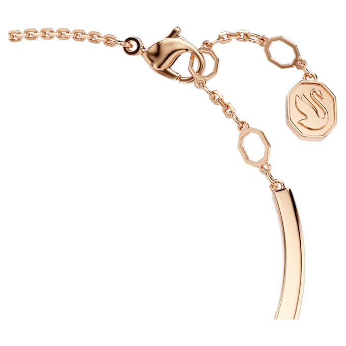 Brazalete Mesmera con cortes mixtos, blanco, chapado en tono oro rosa Brazalete Mesmera con cortes mixtos, blanco, chapado en tono oro rosa