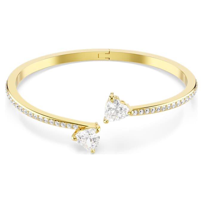 Brazalete Mesmera con forma de corazón, blanco, chapado en tono dorado Brazalete Mesmera con forma de corazón, blanco, chapado en tono dorado