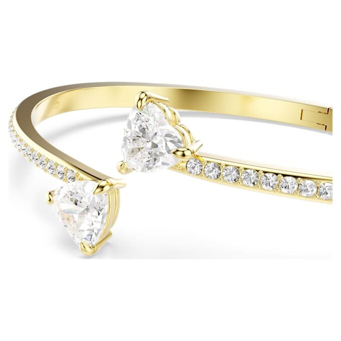 Brazalete Mesmera con forma de corazón, blanco, chapado en tono dorado Brazalete Mesmera con forma de corazón, blanco, chapado en tono dorado