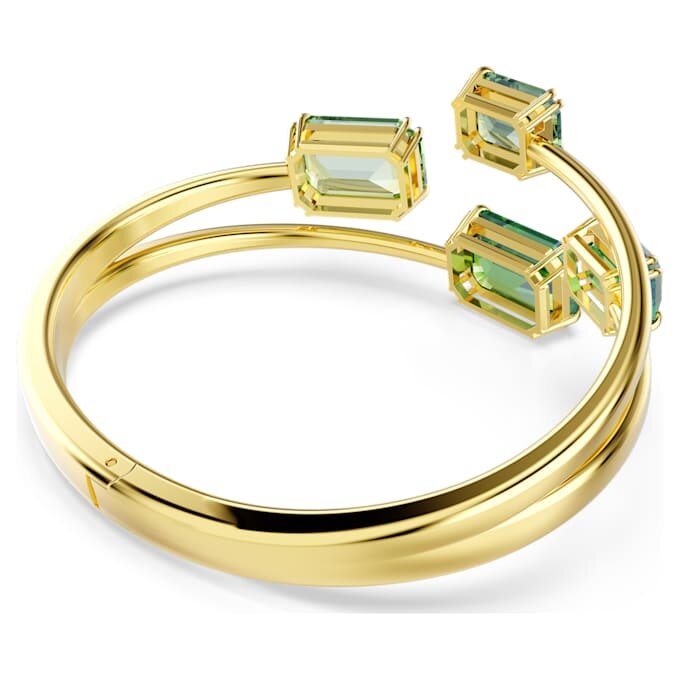 Brazalete Millenia con corte octogonal, verde, chapado en tono dorado Brazalete Millenia con corte octogonal, verde, chapado en tono dorado