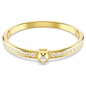 Brazalete Numina de corte redondo, blanco, con baño dorado