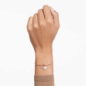 Brazalete Sublima blanco, chapado en tono oro rosa