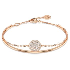 Brazalete Sublima blanco, chapado en tono oro rosa