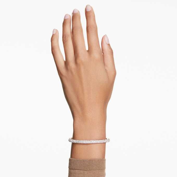 Brazalete Sublima con pavé de nieve, blanco, chapado en tono oro rosa Brazalete Sublima con pavé de nieve, blanco, chapado en tono oro rosa