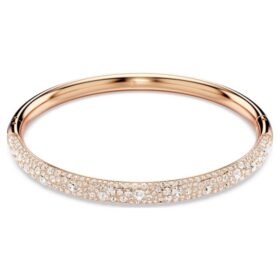 Brazalete Sublima con pavé de nieve, blanco, chapado en tono oro rosa