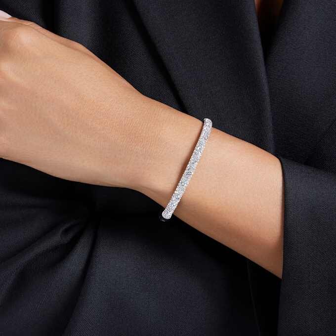 Brazalete Sublima Snow Pavé, blanco, chapado en rodio Brazalete Sublima Snow Pavé, blanco, chapado en rodio