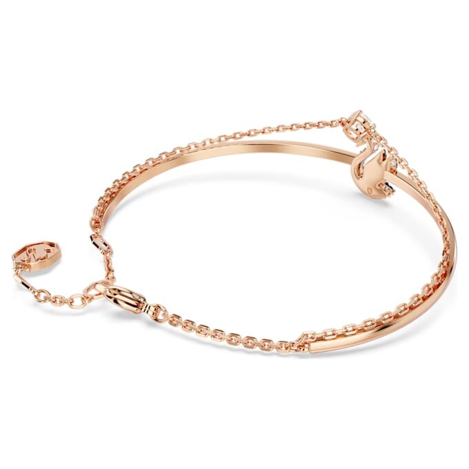Brazalete Swan, negro, chapado en tono oro rosa Brazalete Swan, negro, chapado en tono oro rosa