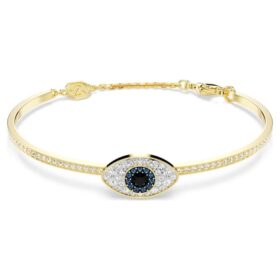 Brazalete Symbolica «Ojo del mal», azul, chapado en tono dorado