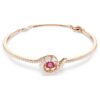 Brazalete tipo serpiente con cortes mixtos, Año de la Serpiente, rojo, chapado en tono oro rosa