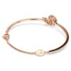 Brazalete tipo serpiente con cortes mixtos, Año de la Serpiente, rojo, chapado en tono oro rosa