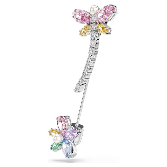 Broche Ariana Grande x Swarovski con cortes mixtos, libélula, multicolor, chapado en rodio Broche Ariana Grande x Swarovski con cortes mixtos, libélula, multicolor, chapado en rodio