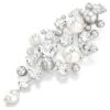 Broche Constella con perla de cristal, corte redondo, blanco, chapado en rodio Broche Constella con perla de cristal, corte redondo, blanco, chapado en rodio
