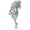 Broche «Feather» de la colección Vienna, blanco, chapado en rutenio Broche «Feather» de la colección Vienna, blanco, chapado en rutenio