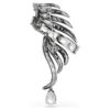 Broche «Feather» de la colección Vienna, blanco, chapado en rutenio Broche «Feather» de la colección Vienna, blanco, chapado en rutenio
