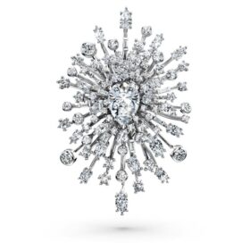 Broche Galaxy con diamantes cultivados en laboratorio, 15.71 Ct Tw, formas mixtas, oro blanco de 18K