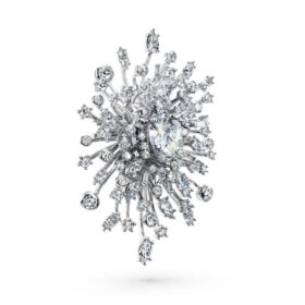 Broche Galaxy con diamantes cultivados en laboratorio, 15.71 Ct Tw, formas mixtas, oro blanco de 18K