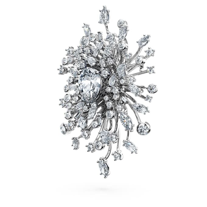 Broche Galaxy con diamantes cultivados en laboratorio, 15.71 Ct Tw, formas mixtas, oro blanco de 18K Broche Galaxy con diamantes cultivados en laboratorio, 15.71 Ct Tw, formas mixtas, oro blanco de 18K