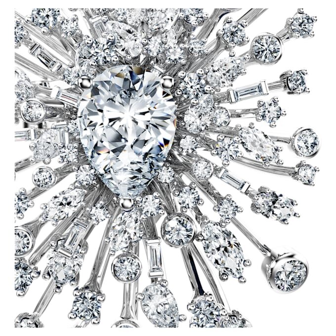 Broche Galaxy con diamantes cultivados en laboratorio, 15.71 Ct Tw, formas mixtas, oro blanco de 18K Broche Galaxy con diamantes cultivados en laboratorio, 15.71 Ct Tw, formas mixtas, oro blanco de 18K
