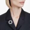 Broche Matrix con corte de pera, blanco, chapado en rodio Broche Matrix con corte de pera, blanco, chapado en rodio