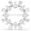 Broche Matrix con corte de pera, blanco, chapado en rodio Broche Matrix con corte de pera, blanco, chapado en rodio