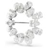 Broche Matrix con corte de pera, blanco, chapado en rodio Broche Matrix con corte de pera, blanco, chapado en rodio