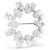 Broche Matrix con corte de pera, blanco, chapado en rodio Broche Matrix con corte de pera, blanco, chapado en rodio