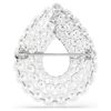 Broche Matrix de corte redondo, blanco, chapado en rodio Broche Matrix de corte redondo, blanco, chapado en rodio