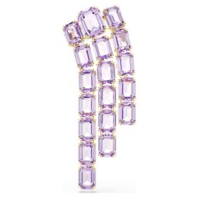 Broche Millenia con corte octogonal, morado, chapado en tono dorado Broche Millenia con corte octogonal, morado, chapado en tono dorado