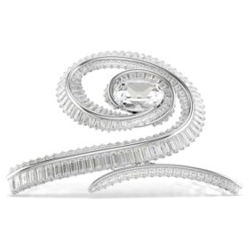 Broche para el cabello de Ariana Grande x Swarovski, corte baguette, blanco, chapado en rodio