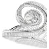 Broche para el cabello de Ariana Grande x Swarovski, corte baguette, blanco, chapado en rodio